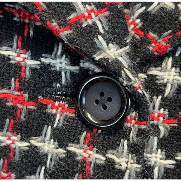 BRIGGS NEW YORK Women’s Blazer 16 Tweed Black Red White Gray Lined Fall Jacket - Picture 6 of 12